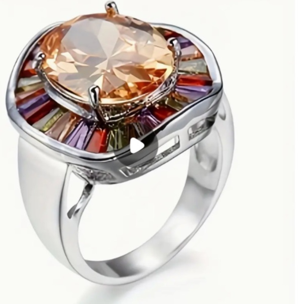 Clearance ❤️‍🔥SALE Boho Silver Ring with Multicolor Gemstone